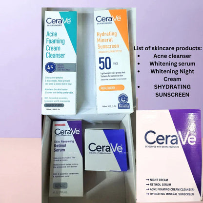 CeraVe 4-in-1 Skincare Kit  (Cleanser, Night Cream, Retinol Serum & Sunscreen)