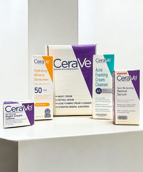 CeraVe 4-in-1 Skincare Kit  (Cleanser, Night Cream, Retinol Serum & Sunscreen)